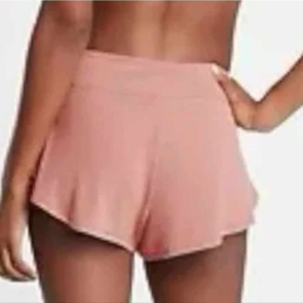 Athleta Pink Ribbed Lounge Shorts - Picture 2 of 4